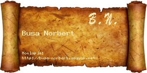 Busa Norbert névjegykártya